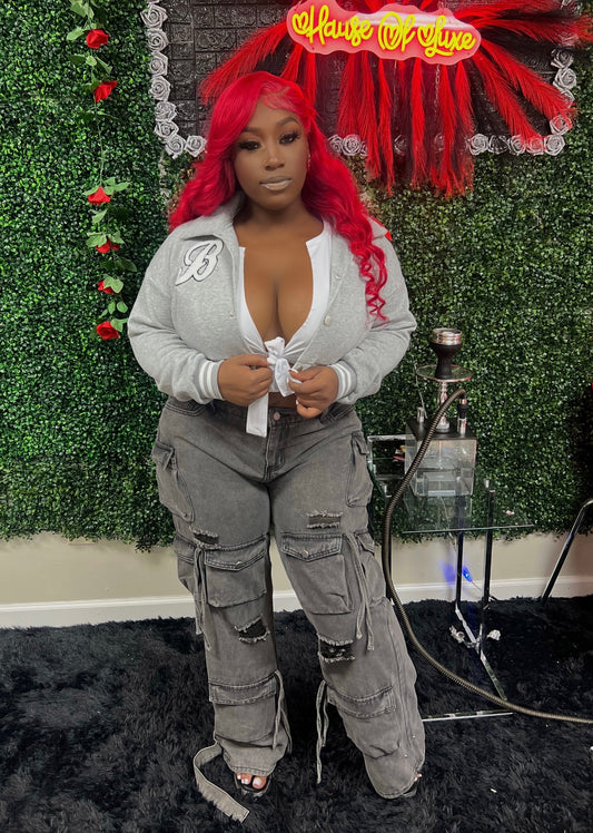 Baddie Letterman Cotton Jacket